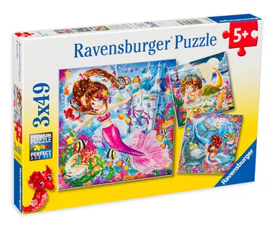 Puzzle Ravensburger din 3 x 49 de piese - Sirene fermecatoare