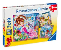 Puzzle Ravensburger din 3 x 49 de piese - Sirene fermecatoare