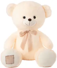 Jucărie de pluș Amek Toys - Ursul ecru cu panglica bej, 50 cm
