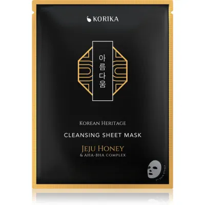 KORIKA Korean Heritage Jeju Honey & AHA-BHA Complex Cleansing Sheet Mask mască cu efect de curățare 25 g