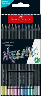 Set creioane Faber-Castell Black Edition - Metallic, 12 culori