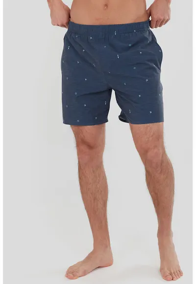Pantaloni scurti de baie cu 3 buzunare - Albastru inchis/Albastru glaciar
