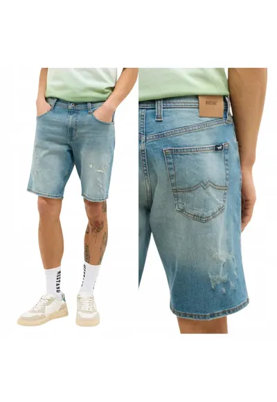 Blugi scurti slim fit cu talie medie Denver - Albastru