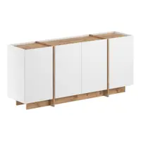 Comodă albă cu aspect de lemn de pin cu orificiu pentru cabluri 180x80x45 cm Dorma – Kalune Design