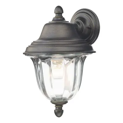 Aplica Aldgate Outdoor Wall Light Black/Gold Glass IP44