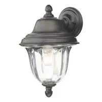 Aplica Aldgate Outdoor Wall Light Black/Gold Glass IP44