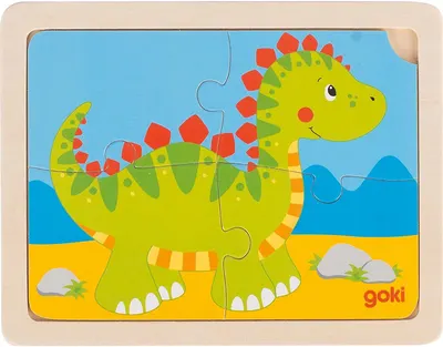 Puzzle din lemn pentru copii Goki - Dinosaur