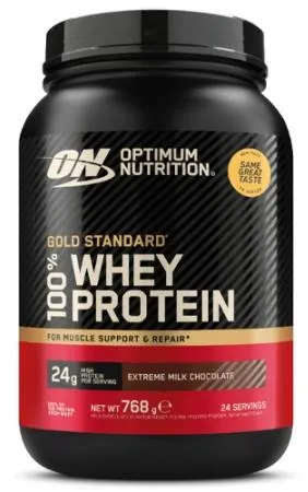 Gold Standard 100% Whey Optimum Nutrition - ciocolată cu lapte, 768 g