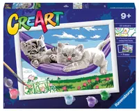 Set de pictat după numere Ravensburger CreArt - Pisicuțe într-un hamac