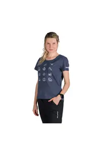 Tricou tehnic outdoor bumbac organic femei Candice - Albastru aquamarin