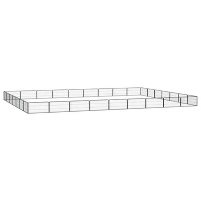Gossi tarc caini 32 panouri negru 100x50 cm otel vopsit electrostatic