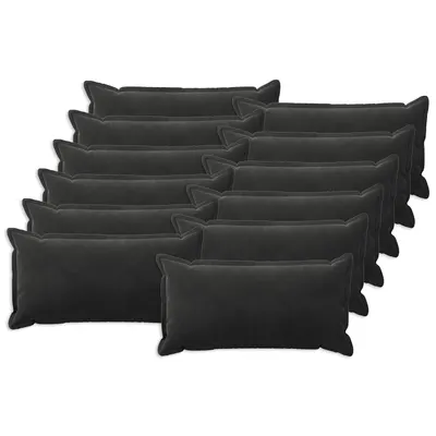 vidaXL Pernă cu pernă HOUTEN 12 buc. Negru Catifea