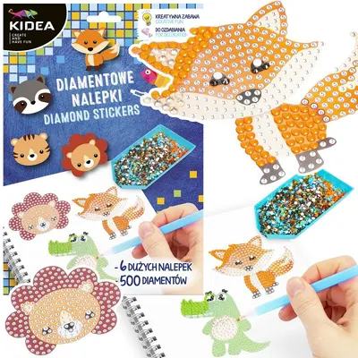 Autocolante pentru aplicare Kidea - Animale de diamant