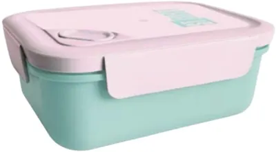 Cutie de mâncare St. Right - Verde și roz, 1200 ml