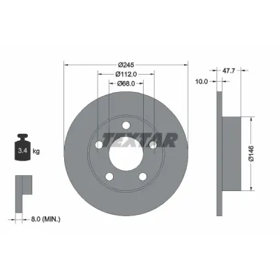 Disc frana TEXTAR 92088503