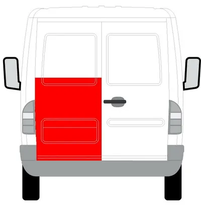 Panou reparatie usa Stanga Spate potrivit MERCEDES SPRINTER 901, 902, 903, 904, 905; VW LT II 1995-2006 - (Copertă; partea inferioara; 1/2 inaltime)