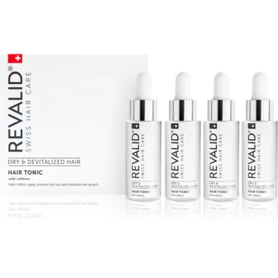 Revalid Hair Tonic tonic energizant cu cofeină stimuleaza cresterea parului 4x30 ml