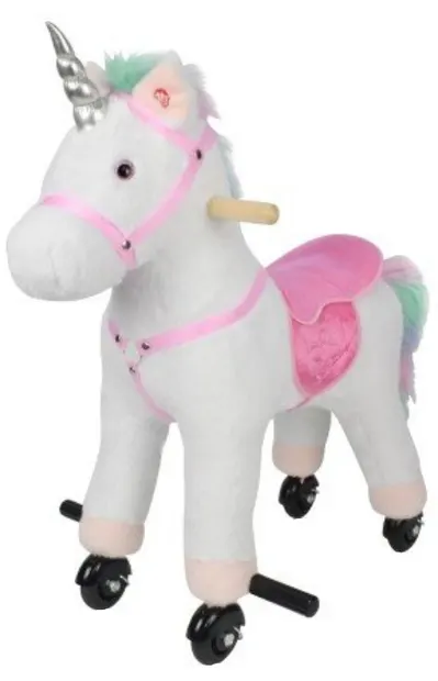 Unicorn de pluș pe roți Chipolino - Cu sunet, roz