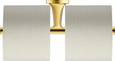 Suport hartie igienica Duravit Starck T 0099383400, montare pe perete, dublu, metal, Auriu lucios