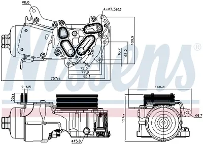 Radiator ulei termoflot cu carcasa filtru ulei potrivit CITROEN BERLINGO, BERLINGO MULTISPACE, BERLINGO MINIVAN, C3 II, C3 PICASSO, C4 AIRCROSS, C4 CACTUS, C4 GRAND PICASSO I, C4 GRAND PICASSO II 1.6D