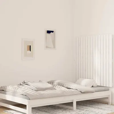 vidaXL Tăblie de pat pentru perete, alb, 95,5x3x90 cm, lemn masiv pin