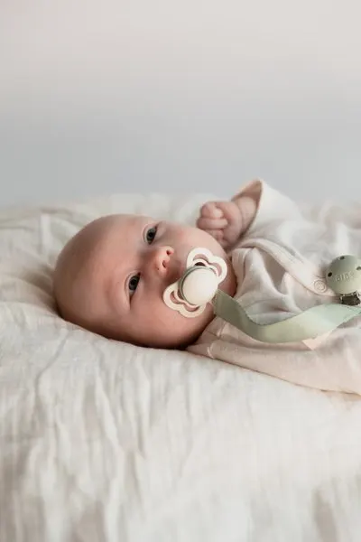 Lantisor clip Bibs Ribbon pentru suzeta Sage