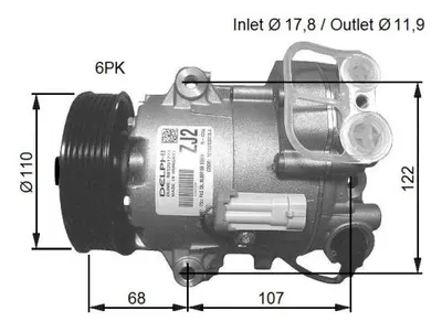 Compresor AC clima OPEL ASTRA J, ASTRA J GTC, MERIVA B 1.3D 1.7D intre 2009-2017
