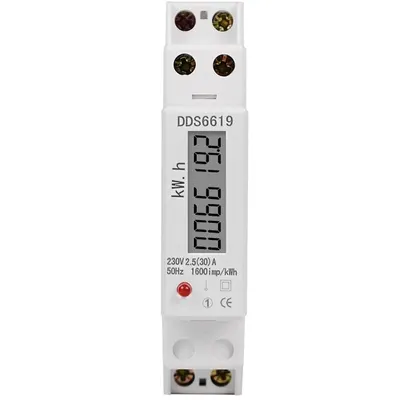 Contor monofazat de energie electrica, Sinotimer, 230V AC 50Hz, 2.5(60)A, ecran digital LED, DDS6619-002-30A DDS6619-003-30A