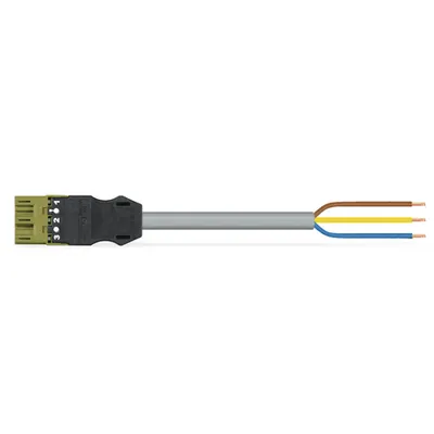 pre-assembled connecting cable; Eca; Plug/open-ended; 3-pole; Cod. B; H05VV-F 3 x 1.0 mm²; 4m; 1,00 mm²; light green