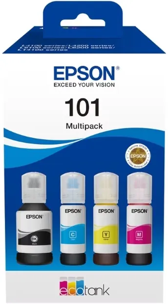 Recipiente de cerneală Epson - 101 EcoTank, pentru Epson EcoTank, 4 culori