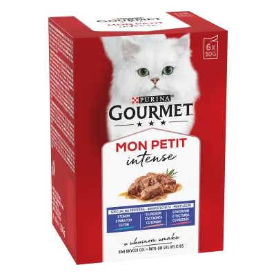 Hrana umeda pentru pisici Gourmet Mon Petit, Somon, Ton, Pastrav In Sos, 6x50 g 6x50g