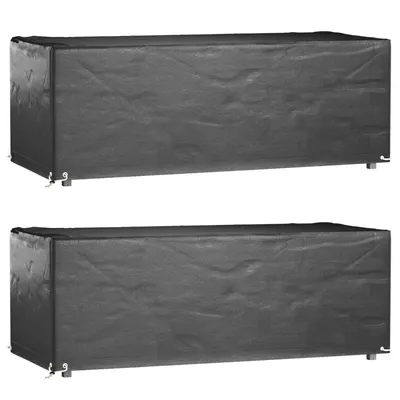 vidaXL Husă mobilă grădină, 2 buc, 8 ocheți, 192x82x65 cm, rectangular