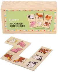 Domino din lemn Bigjigs - Animalele de la ferma