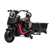 Motocicleta electrica pentru copii Nichiduta SafeRider 95 Black,remorca detasabila,roti ajutatoare,motor 35w,acumulator 6V7Ah,far cu lumini LED,roti rezistente,manere ergonomice,muzica,pornire la buton
