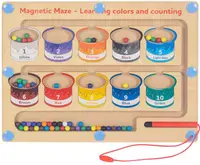 Joc magnetic din lemn Wooden - Cu culori și numere