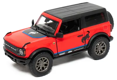 Mașinuță metalică Kinsmart Livery Edition - 2022 Ford Bronco, 1:34, roșu