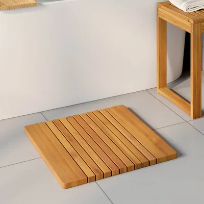 vidaXL Covoraș de baie natural 50 x 52 cm Lemn Solid de Acacia