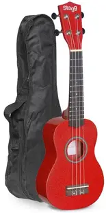 Ukulele soprano Stagg - US-RED, cu husă, roșu