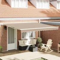 vidaXL Copertină retractabilă Bej 400 × 350 cm Țesătură și Aluminiu
