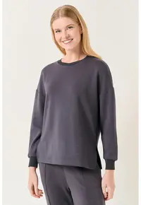 Bluza de trening din amestec de modal - Gri antracit