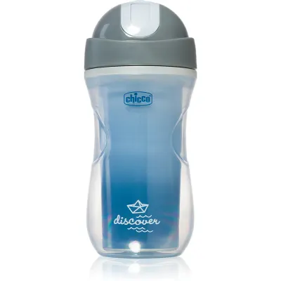 Chicco Sport Blue cană termoizolantă cu pai 14m+ 1 buc