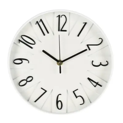 Ceas decorativ de perete, alb cu cifre negre, 24.8 cm, design modern