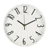 Ceas decorativ de perete, alb cu cifre negre, 24.8 cm, design modern