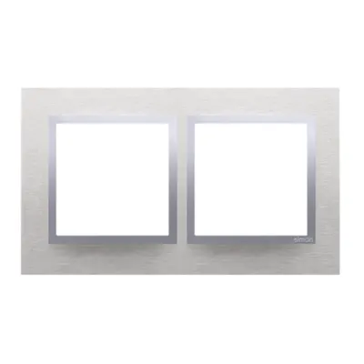 Rama dubla de metal IP20/IP44(a se folosi cu DUN1 pentru IP44), inox clasic