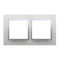 Rama dubla de metal IP20/IP44(a se folosi cu DUN1 pentru IP44), inox clasic