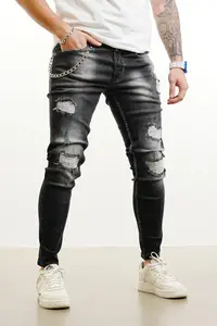 Blugi Mvp cu Petice Slim Fit Black Bgas1138(9771) (mărime: 32)