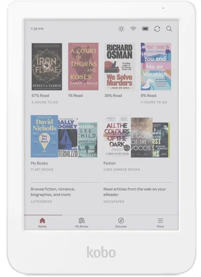 Cititor de cărți electronice Kobo - Clara Colour, 6'', 16GB, alb