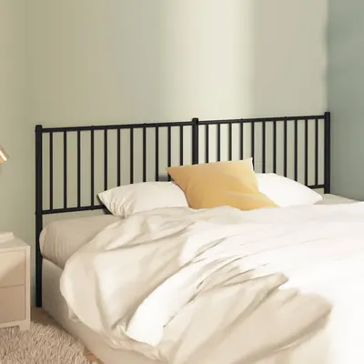 vidaXL Tăblie de pat de schimb metalică, negru, 180 cm