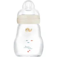 MAM Feel Good Glass Baby Bottle biberon anticolici, din sticlă 0m+ Beige 1 buc