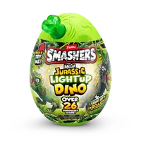 Figurina dinozaur in ou, Smashers, Mega Dino Jurassic Light-Up, Verde, S1